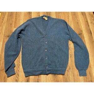 Jantzen Sweater, Men's Size Large, Blue, Cardigan, Button Up, Long Sleeve